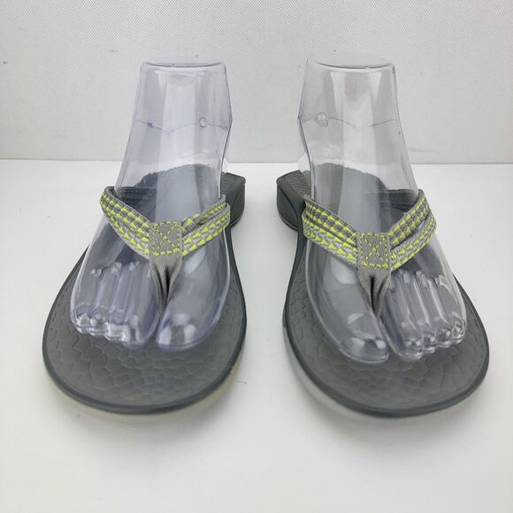 Chaco Womens Size 8 Grey Green Waypoint Cloud Thong Comfort Slide Sandals - Picture 2 of 8